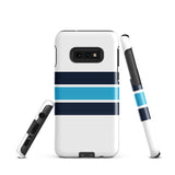 Navy Blue and Aqua Classic Surf Stripes Tough Case for Samsung® Phone