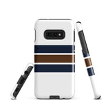 Navy Blue and Brown Classic Surf Stripes Tough Case for Samsung® Phone