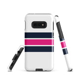 Navy Blue and Hot Pink Classic Surf Stripes Tough Case for Samsung® Phone