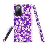 Purple and White Hawaiian Flowers Tough Case for Samsung® Galaxy Phone