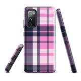 Pink, White and Blue Surfer Plaid Tough Case for Samsung® Galaxy Phone