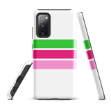 Preppy Lime Green and Pinks Classic Surf Stripes Tough Case for Samsung® Galaxy Phone