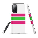 Hot Pink and Lime Green Classic Surf Stripes Tough Case for Samsung® Phone