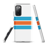 Aqua Blue and Orange Classic Surf Stripes Tough Case for Samsung® Phone