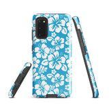 Aqua Blue and White Hawaiian Flowers Tough Case for Samsung® Galaxy Phone