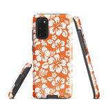 Orange and White Hawaiian Flowers Tough Case for Samsung® Galaxy Phone