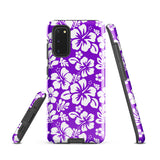 Purple and White Hawaiian Flowers Tough Case for Samsung® Galaxy Phone