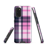 Pink, White and Blue Surfer Plaid Tough Case for Samsung® Galaxy Phone