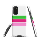 Preppy Lime Green and Pinks Classic Surf Stripes Tough Case for Samsung® Galaxy Phone