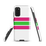 Hot Pink and Lime Green Classic Surf Stripes Tough Case for Samsung® Phone