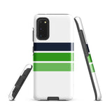 Navy Blue and Greens Classic Surf Stripes Tough Case for Samsung® Galaxy Phone