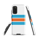 Aqua Blue and Orange Classic Surf Stripes Tough Case for Samsung® Phone