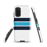 Navy Blue and Aqua Classic Surf Stripes Tough Case for Samsung® Phone