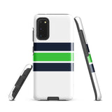 Navy Blue and Lime Classic Surf Stripes Tough Case for Samsung® Phone