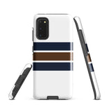 Navy Blue and Brown Classic Surf Stripes Tough Case for Samsung® Phone