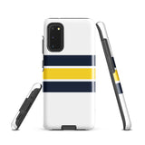 Navy Blue and Yellow Classic Surf Stripes Tough Case for Samsung® Phone