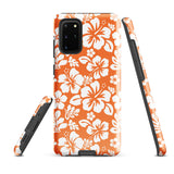 Orange and White Hawaiian Flowers Tough Case for Samsung® Galaxy Phone