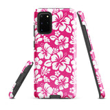 Hot Pink and White Hawaiian Flowers Tough Case for Samsung® Galaxy Phone