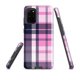 Pink, White and Blue Surfer Plaid Tough Case for Samsung® Galaxy Phone