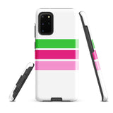 Preppy Lime Green and Pinks Classic Surf Stripes Tough Case for Samsung® Galaxy Phone