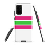 Hot Pink and Lime Green Classic Surf Stripes Tough Case for Samsung® Phone