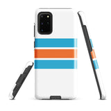 Aqua Blue and Orange Classic Surf Stripes Tough Case for Samsung® Phone