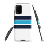 Navy Blue and Aqua Classic Surf Stripes Tough Case for Samsung® Phone