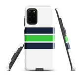 Navy Blue and Lime Classic Surf Stripes Tough Case for Samsung® Phone