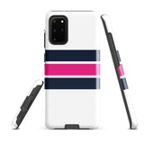 Navy Blue and Hot Pink Classic Surf Stripes Tough Case for Samsung® Phone