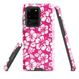 Hot Pink and White Hawaiian Flowers Tough Case for Samsung® Galaxy Phone