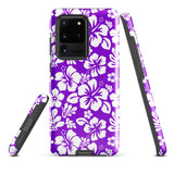 Purple and White Hawaiian Flowers Tough Case for Samsung® Galaxy Phone