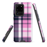 Pink, White and Blue Surfer Plaid Tough Case for Samsung® Galaxy Phone