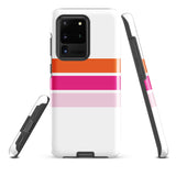 Orange and Pink Classic Surf Stripes Tough Case for Samsung® Galaxy Phone