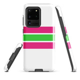 Hot Pink and Lime Green Classic Surf Stripes Tough Case for Samsung® Phone