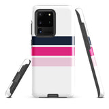 Navy Blue and Pinks Classic Surf Stripes Tough Case for Samsung® Galaxy Phone