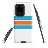 Aqua Blue and Orange Classic Surf Stripes Tough Case for Samsung® Phone