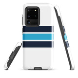 Navy Blue and Aqua Classic Surf Stripes Tough Case for Samsung® Phone