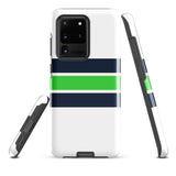 Navy Blue and Lime Classic Surf Stripes Tough Case for Samsung® Phone