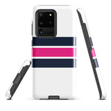 Navy Blue and Hot Pink Classic Surf Stripes Tough Case for Samsung® Phone