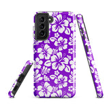 Purple and White Hawaiian Flowers Tough Case for Samsung® Galaxy Phone