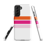 Orange and Pink Classic Surf Stripes Tough Case for Samsung® Galaxy Phone