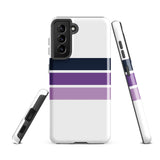 Navy Blue and Purple Classic Surf Stripes Tough Case for Samsung® Galaxy Phone