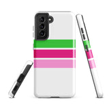 Preppy Lime Green and Pinks Classic Surf Stripes Tough Case for Samsung® Galaxy Phone