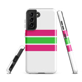 Hot Pink and Lime Green Classic Surf Stripes Tough Case for Samsung® Phone