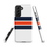 Navy Blue and Orange Classic Surf Stripes Tough Case for Samsung® Phone