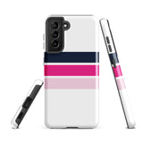 Navy Blue and Pinks Classic Surf Stripes Tough Case for Samsung® Galaxy Phone