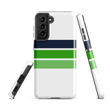 Navy Blue and Greens Classic Surf Stripes Tough Case for Samsung® Galaxy Phone