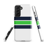 Navy Blue and Lime Classic Surf Stripes Tough Case for Samsung® Phone