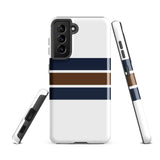 Navy Blue and Brown Classic Surf Stripes Tough Case for Samsung® Phone