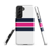 Navy Blue and Hot Pink Classic Surf Stripes Tough Case for Samsung® Phone